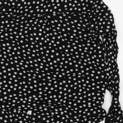 Womens UK Size 8 NEXT Black Basic Button-Up