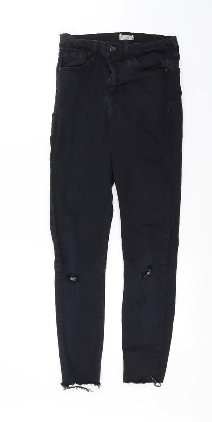 Topshop Womens Black   Straight Jeans Size 8 L28 in