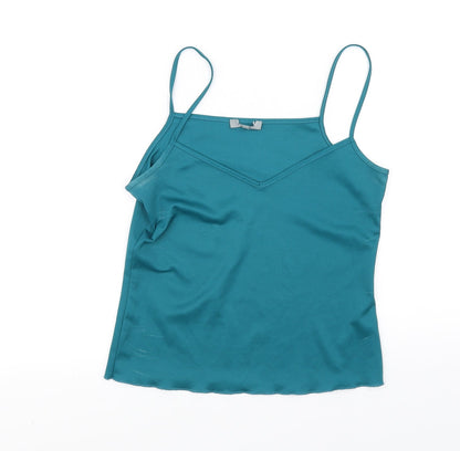 Womens UK Size 10 Preworn Green Basic T-Shirt