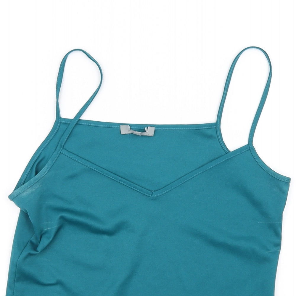 Womens UK Size 10 Preworn Green Basic T-Shirt