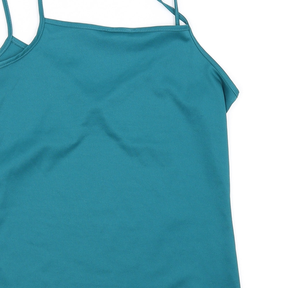 Womens UK Size 10 Preworn Green Basic T-Shirt