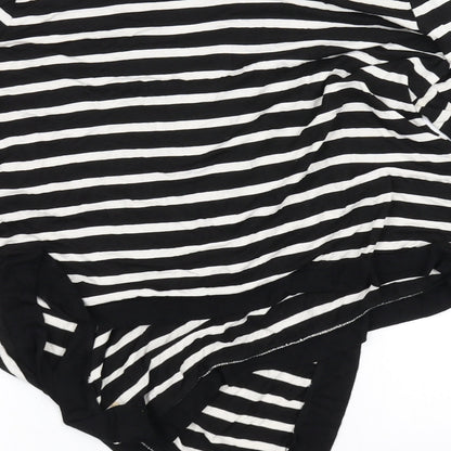 Wallis Womens Black Striped  Cardigan Jumper Size 14