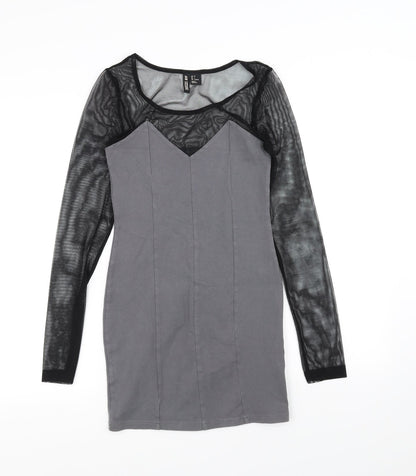 H&M Womens Grey   Pencil Dress  Size 6
