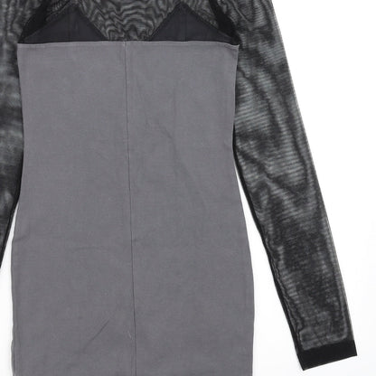 H&M Womens Grey   Pencil Dress  Size 6