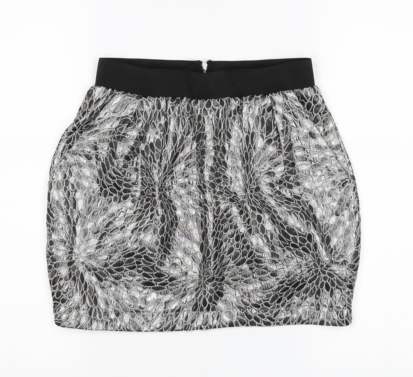Rare Womens Black Floral  Mini Skirt Size 6