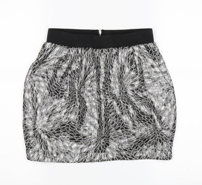 Rare Womens Black Floral  Mini Skirt Size 6