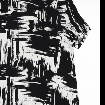 TU Womens Black Striped  Basic T-Shirt Size 8