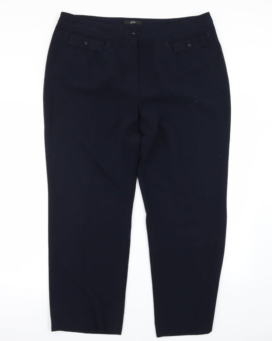 M&S Mens Blue   Dress Pants Trousers Size 18 L28 in