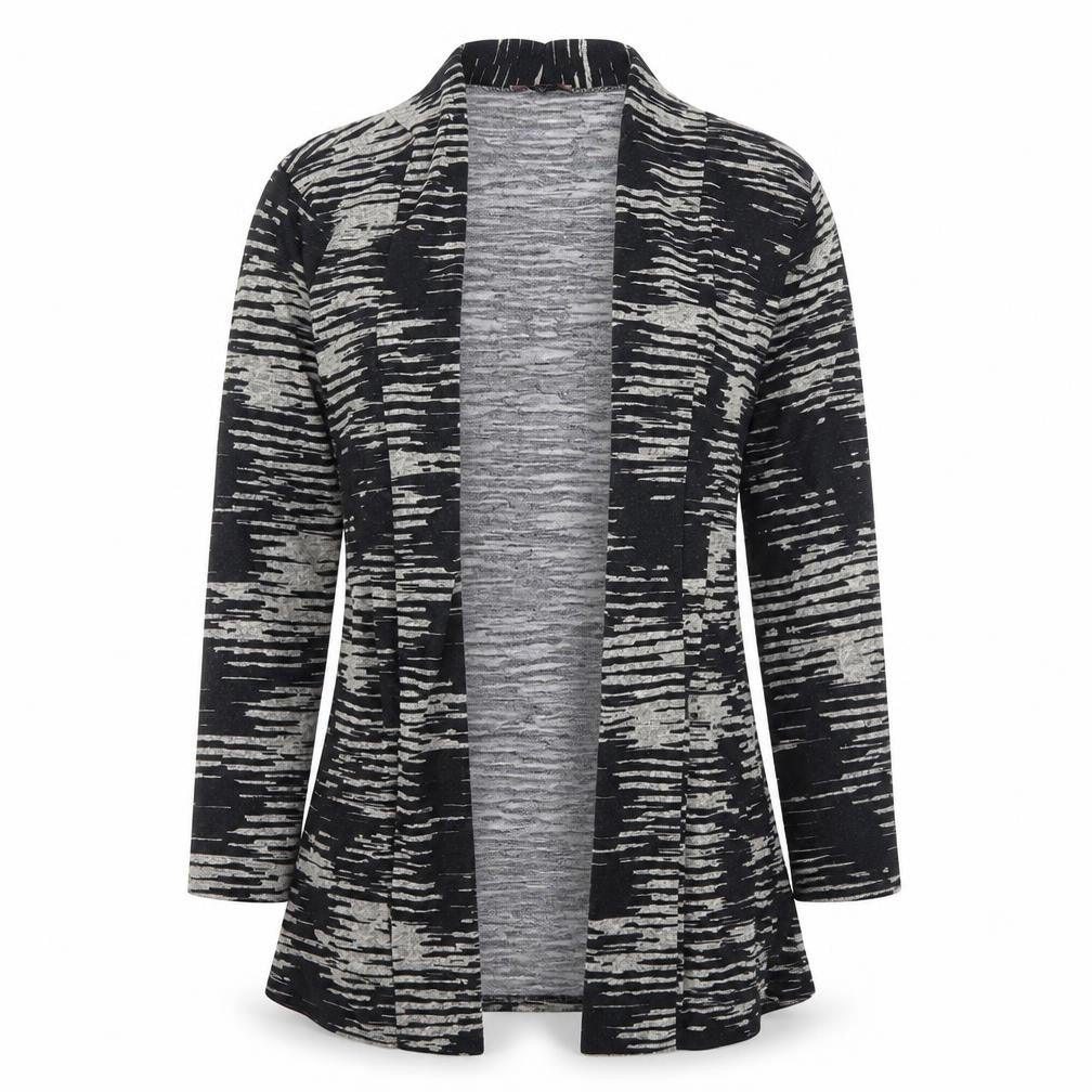 Miss Sassy Womens Black Animal Print  Cardigan Jumper Size M