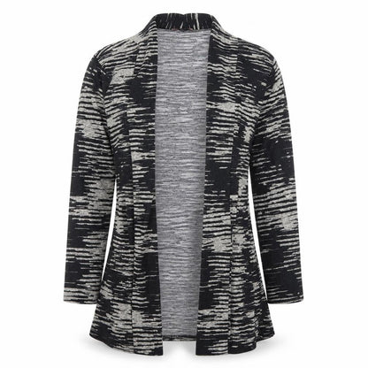 Miss Sassy Womens Black Animal Print  Cardigan Jumper Size M