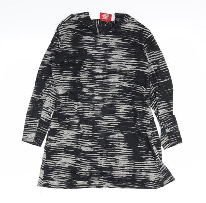 Miss Sassy Womens Black Animal Print  Cardigan Jumper Size M