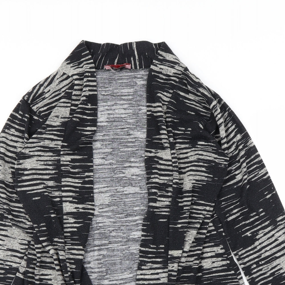 Miss Sassy Womens Black Animal Print  Cardigan Jumper Size M