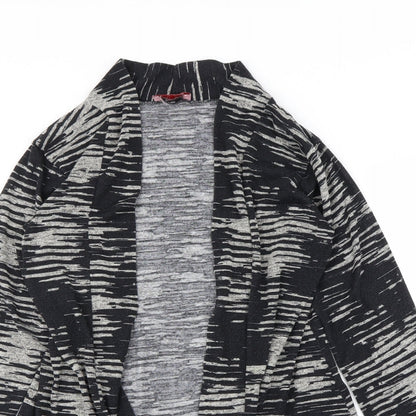 Miss Sassy Womens Black Animal Print  Cardigan Jumper Size M