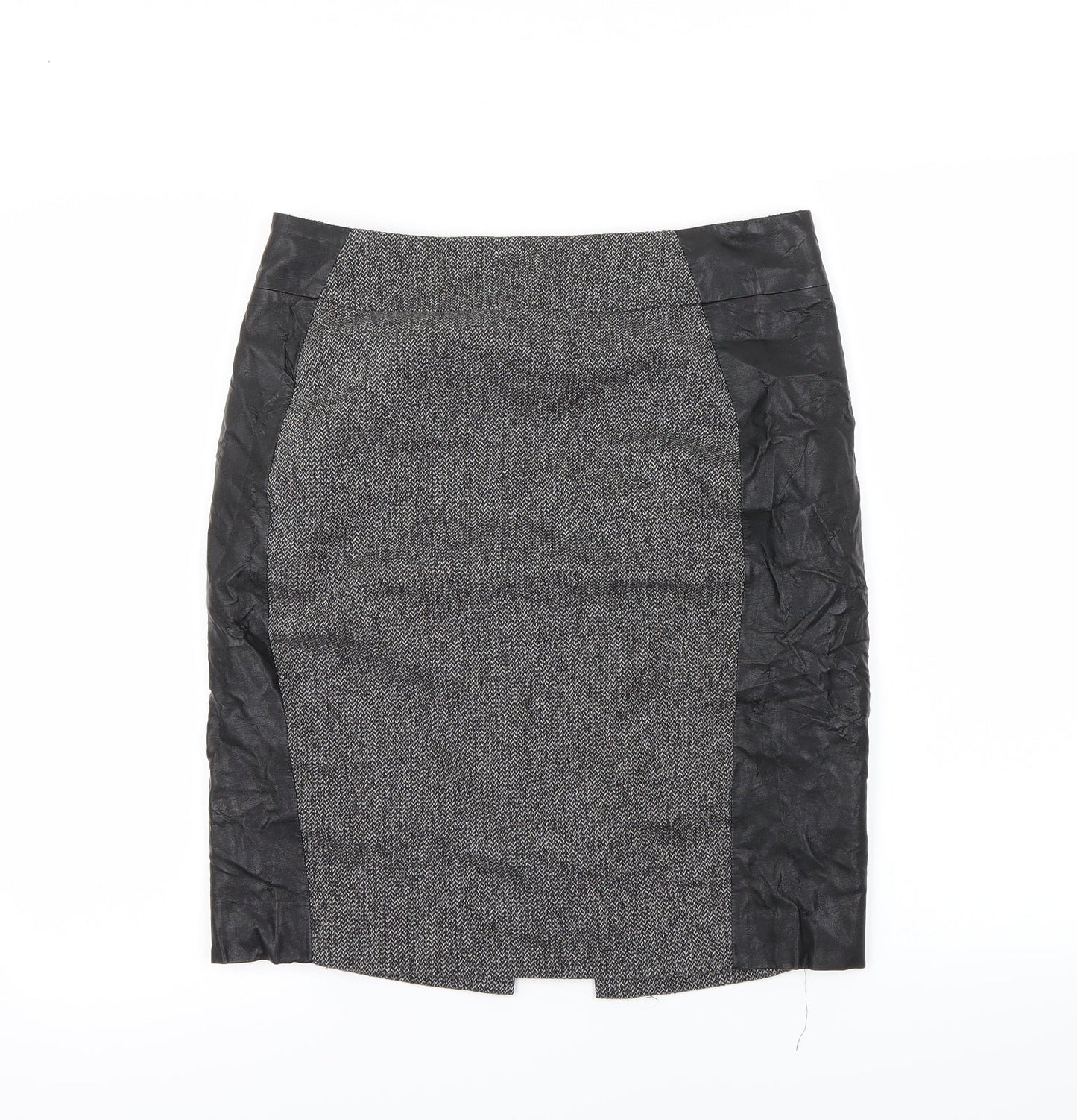 H&M Womens Black Herringbone  Straight & Pencil Skirt Size 10