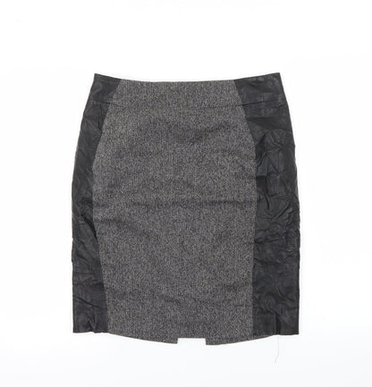 H&M Womens Black Herringbone  Straight & Pencil Skirt Size 10
