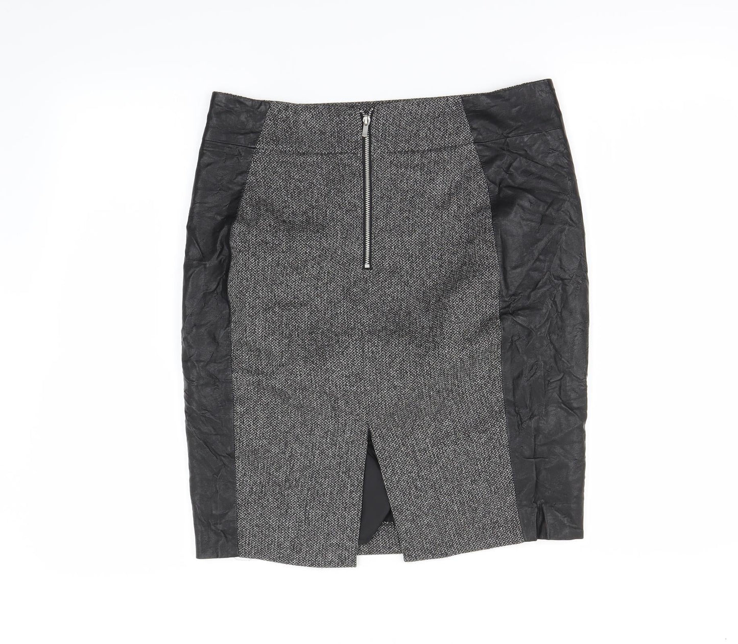 H&M Womens Black Herringbone  Straight & Pencil Skirt Size 10