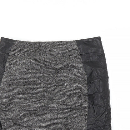 H&M Womens Black Herringbone  Straight & Pencil Skirt Size 10