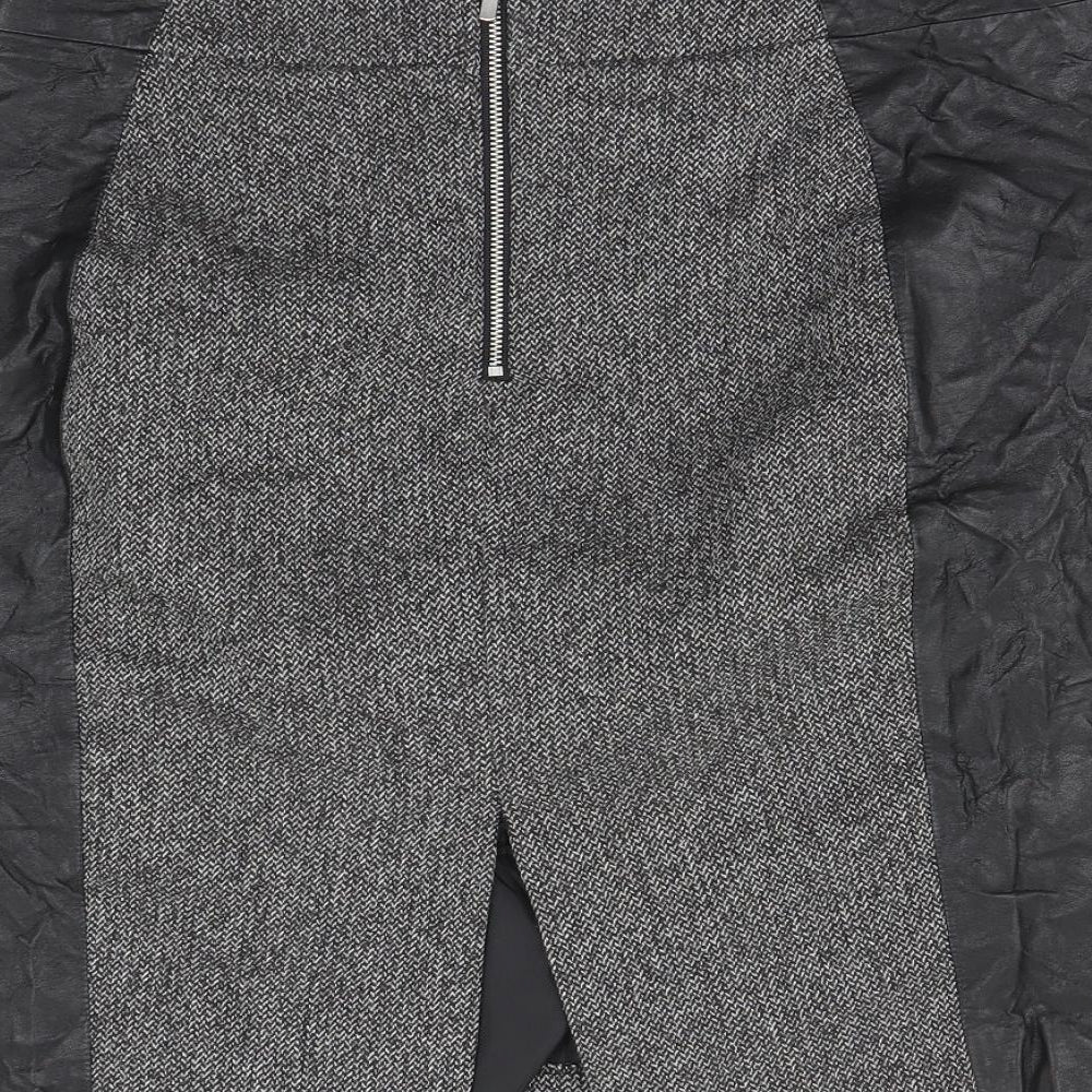 H&M Womens Black Herringbone  Straight & Pencil Skirt Size 10