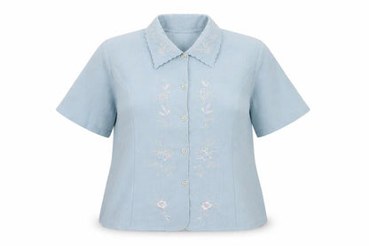 Womens UK Size 20 Clothes Contact Blue Basic Button-Up