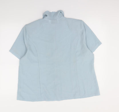 Womens UK Size 20 Clothes Contact Blue Basic Button-Up