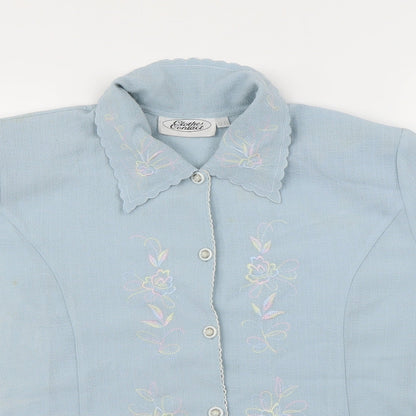 Womens UK Size 20 Clothes Contact Blue Basic Button-Up