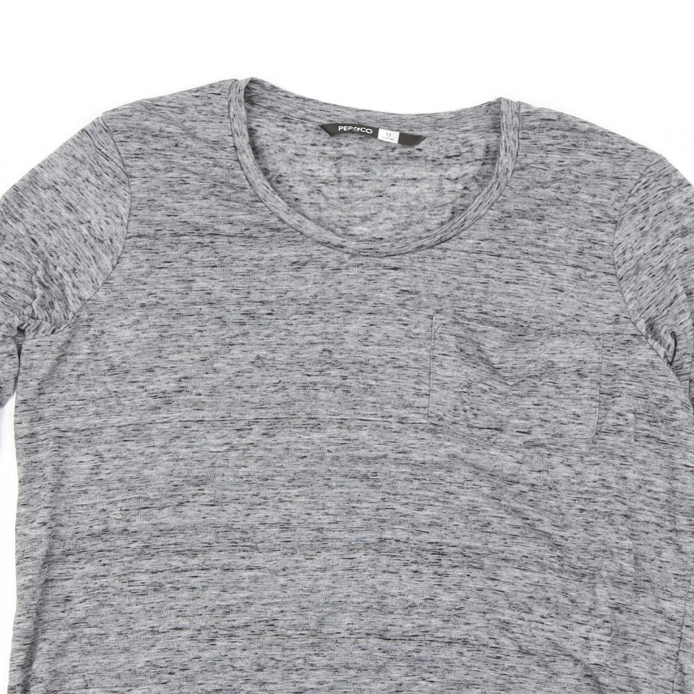 Womens UK Size 12 pep&co Grey Basic Blouse