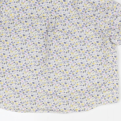 Preworn Boys White Floral  Basic Button-Up Size 3-4 Years