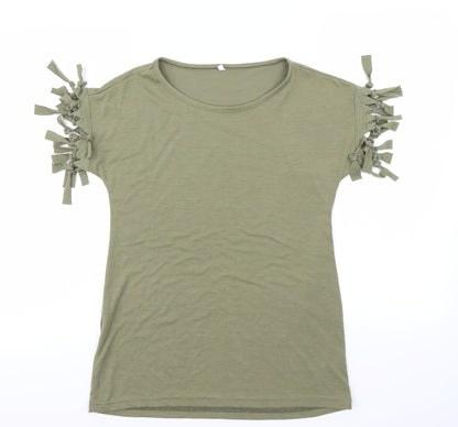 Womens UK Size M Preworn Green Basic T-Shirt