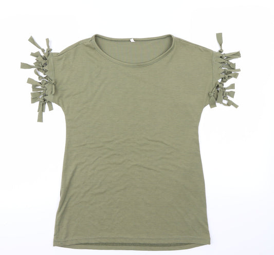 Womens UK Size M Preworn Green Basic T-Shirt