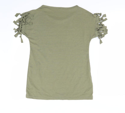 Womens UK Size M Preworn Green Basic T-Shirt
