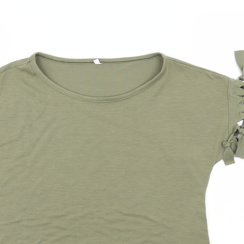 Womens UK Size M Preworn Green Basic T-Shirt