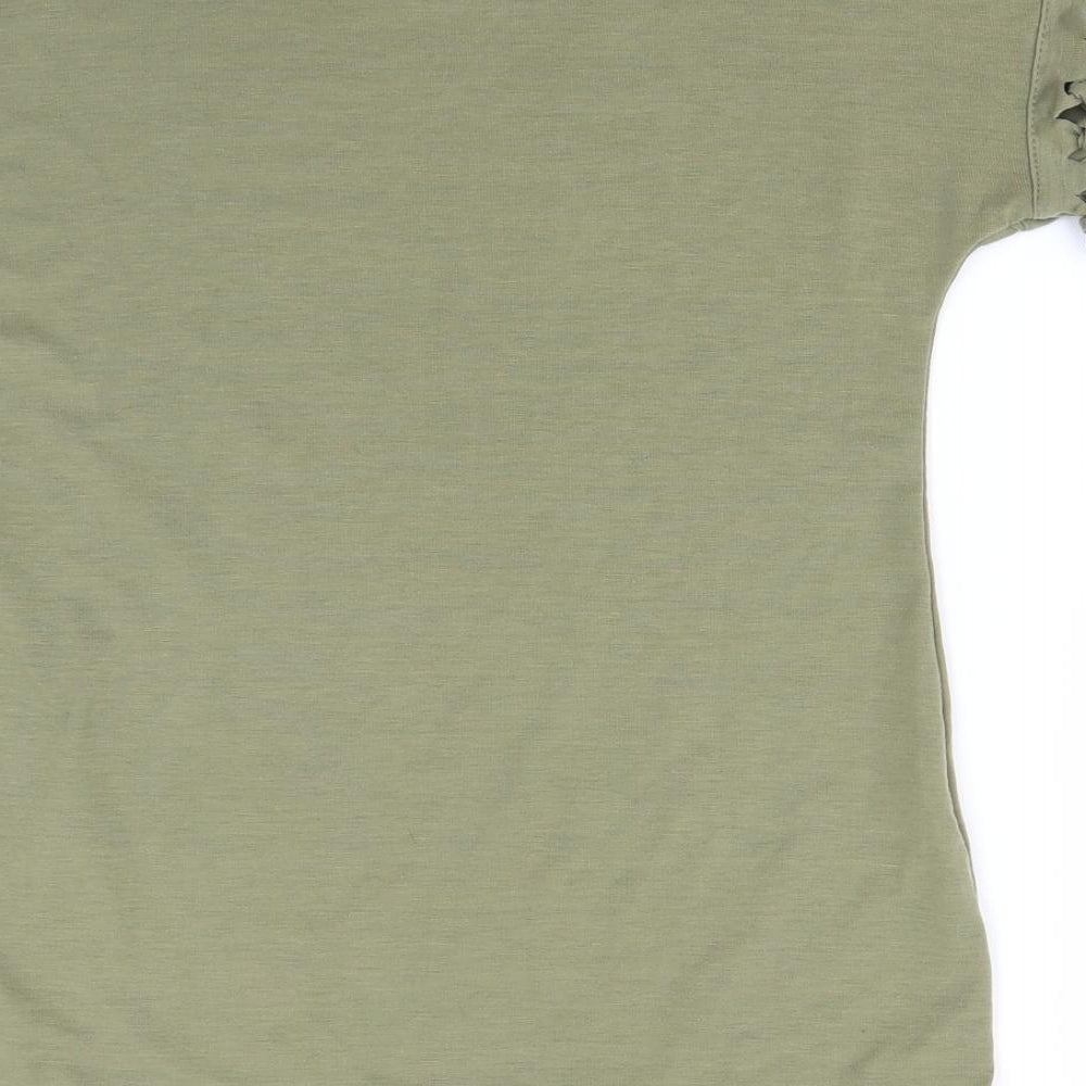 Womens UK Size M Preworn Green Basic T-Shirt