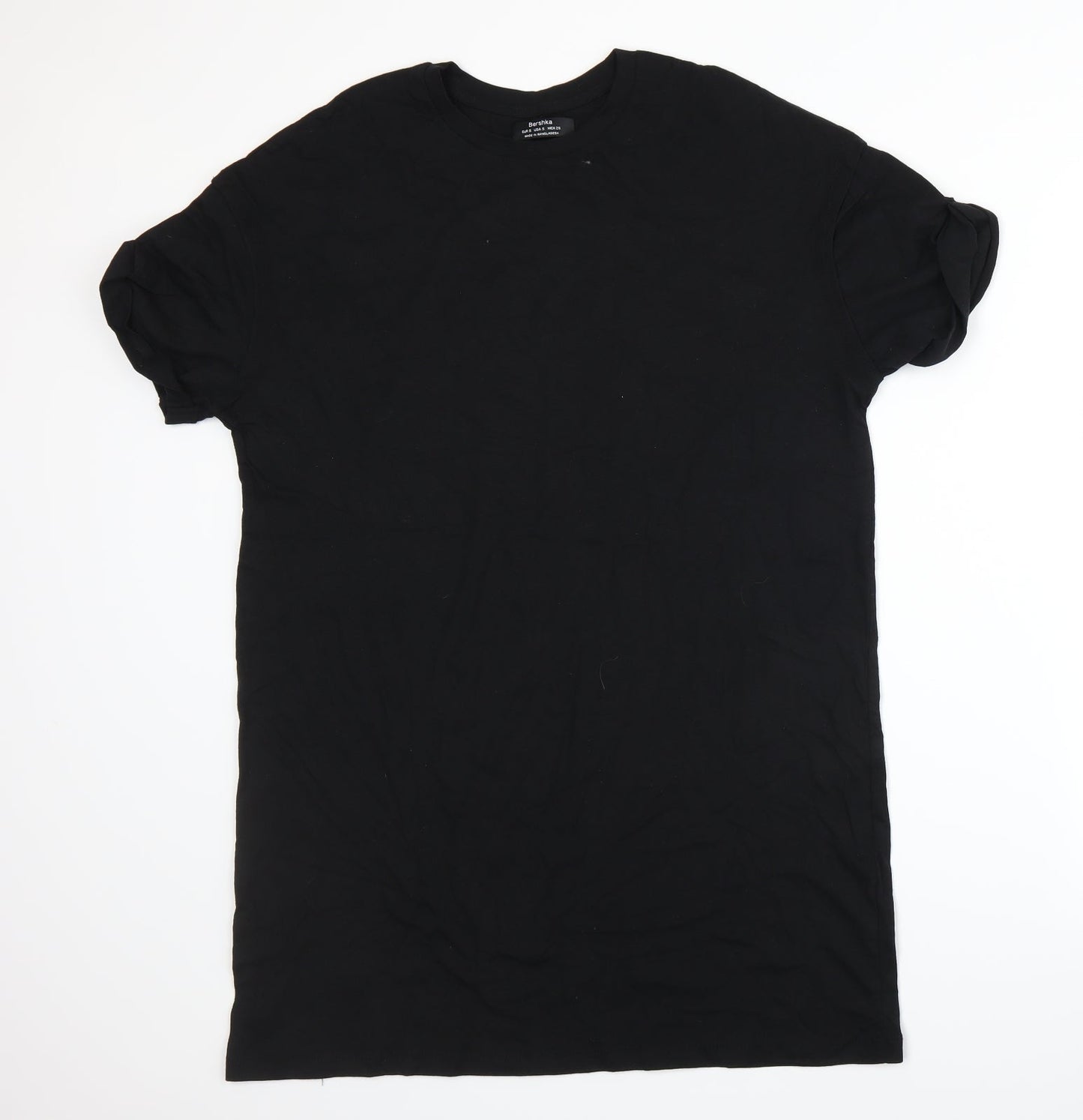 Womens UK Size S Bershka Black Basic T-Shirt