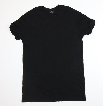 Womens UK Size S Bershka Black Basic T-Shirt