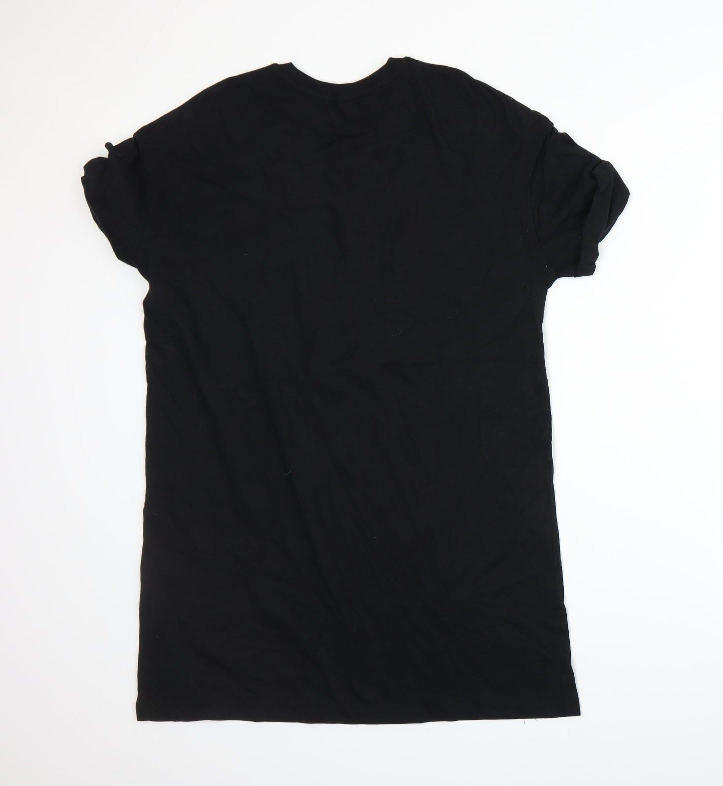 Womens UK Size S Bershka Black Basic T-Shirt