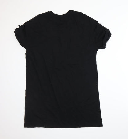 Womens UK Size S Bershka Black Basic T-Shirt