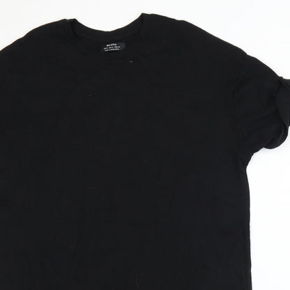 Womens UK Size S Bershka Black Basic T-Shirt