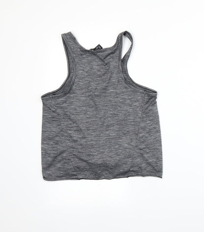 Womens UK Size S New Look Grey Basic Tank