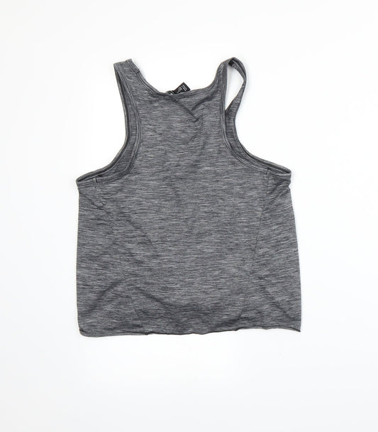 Womens UK Size S New Look Grey Basic Tank