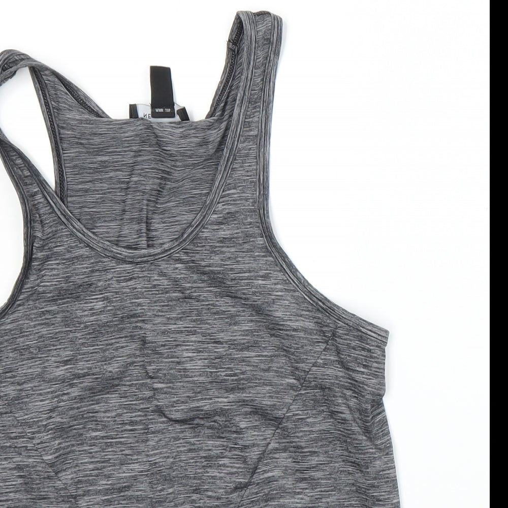 Womens UK Size S New Look Grey Basic Tank