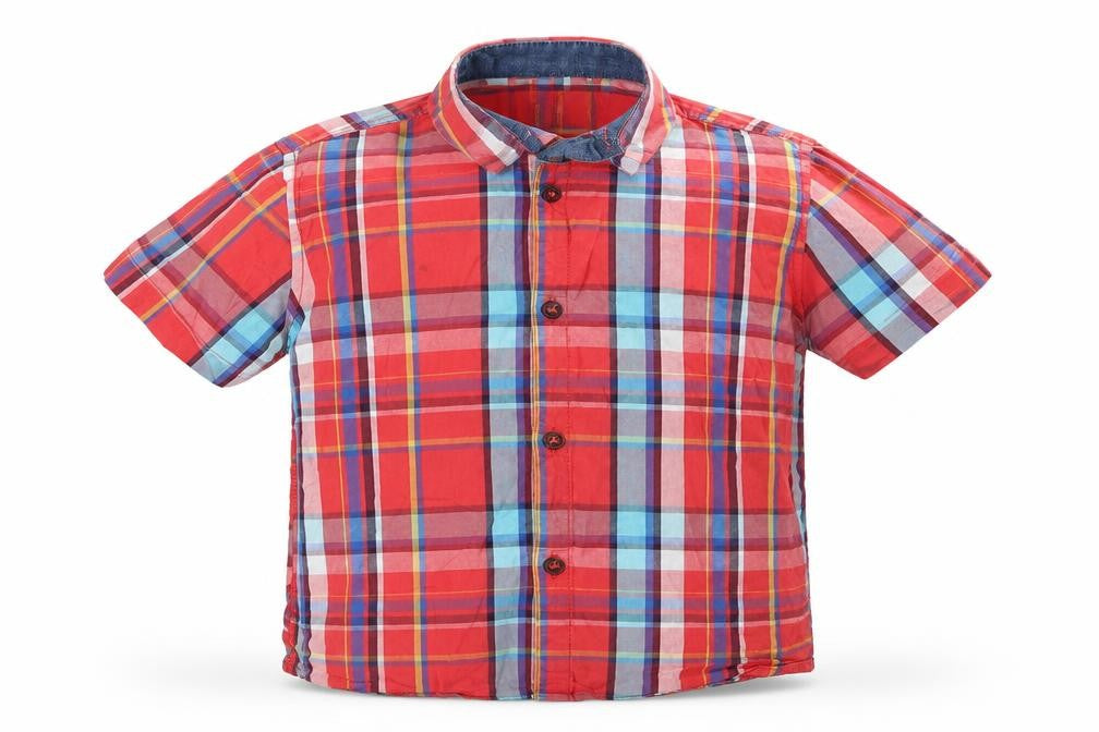 Next Boys Red Check  Basic Button-Up Size 4 Years