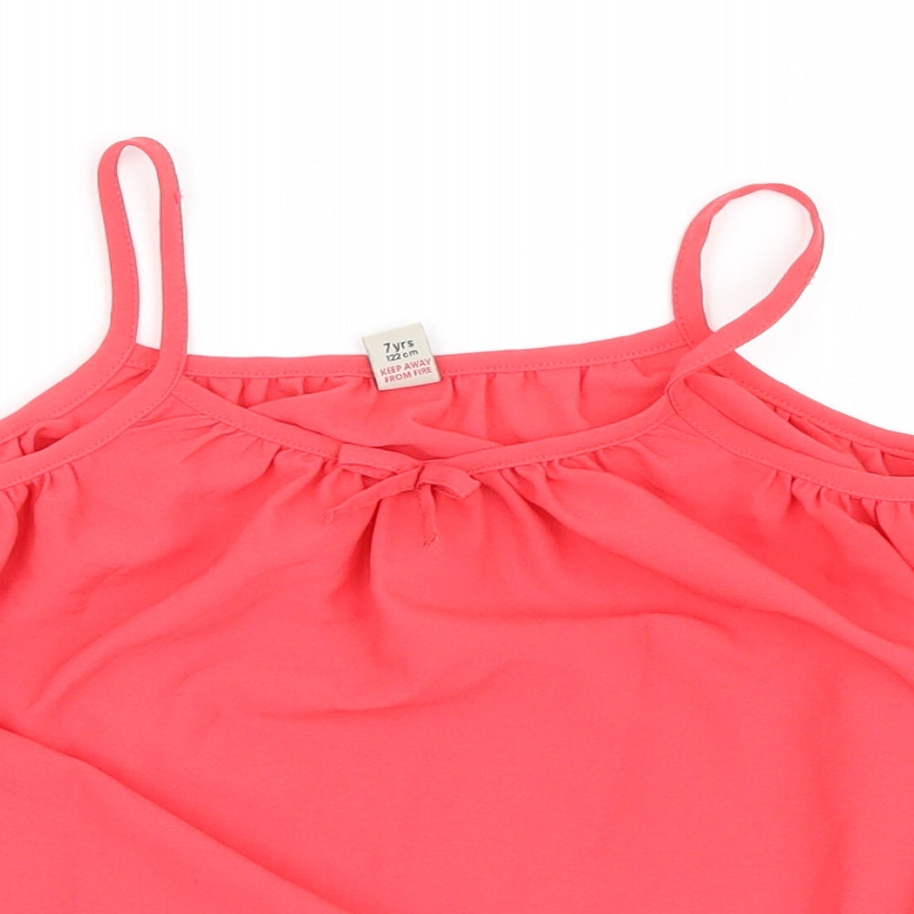 Tu  Girls Pink  Mesh Camisole Blouse Size 7 Years