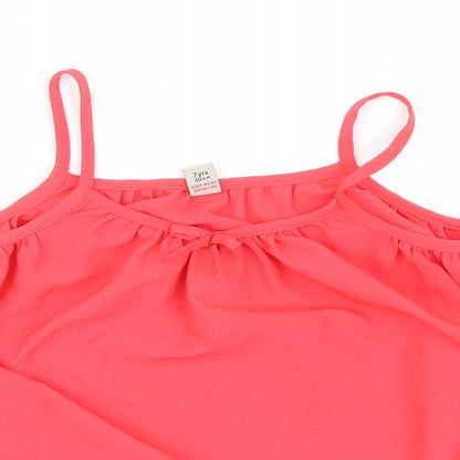 Tu  Girls Pink  Mesh Camisole Blouse Size 7 Years