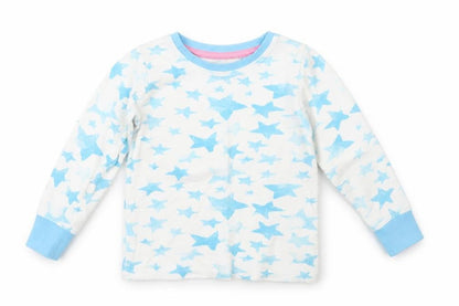 Next Girls Blue Geometric  Top Pyjama Top Size 2-3 Years  - Stars