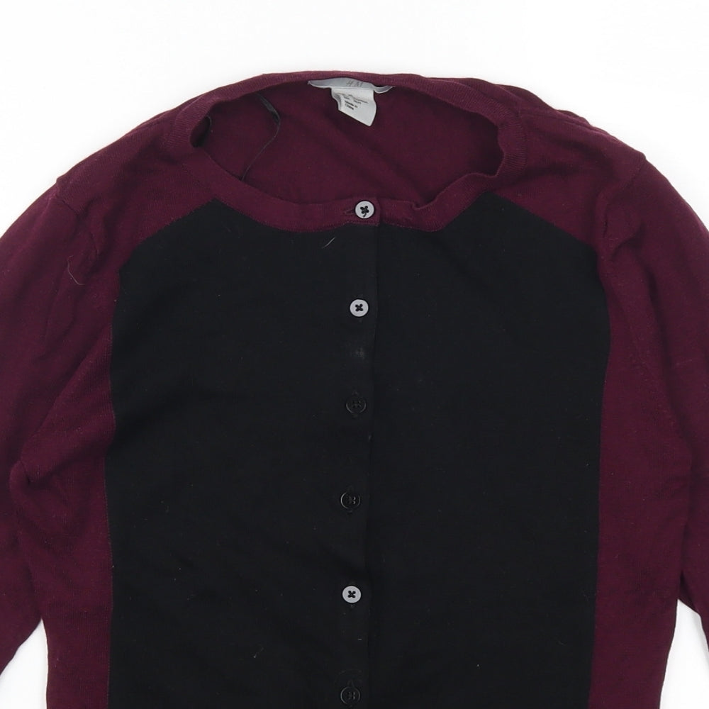 H&M Womens Purple   Cardigan Jumper Size XS  - Plum