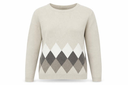 Cotswold Womens Beige Argyle/Diamond  Pullover Jumper Size M