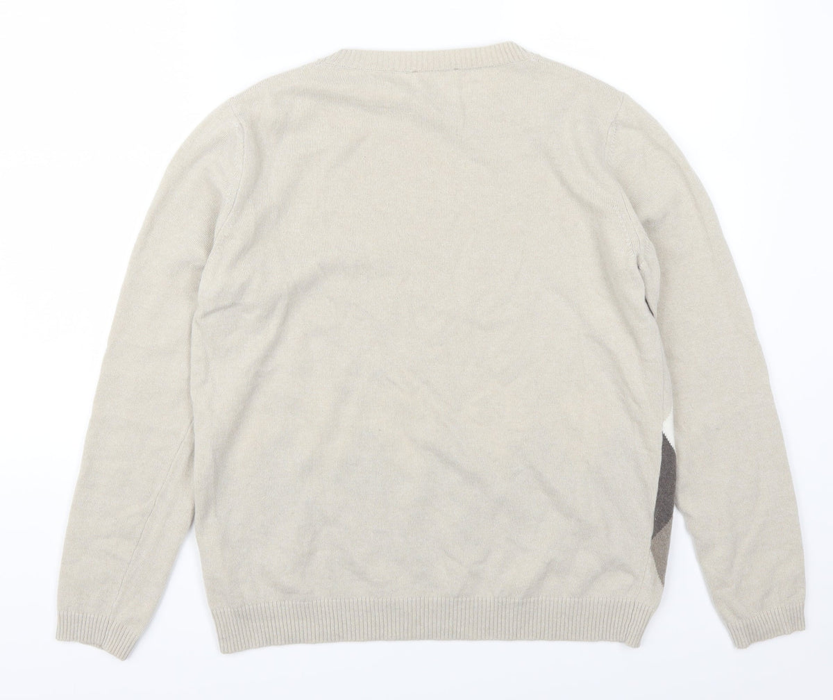 Cotswold Womens Beige Argyle/Diamond  Pullover Jumper Size M