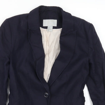 H&M Womens Blue   Jacket Suit Jacket Size 4