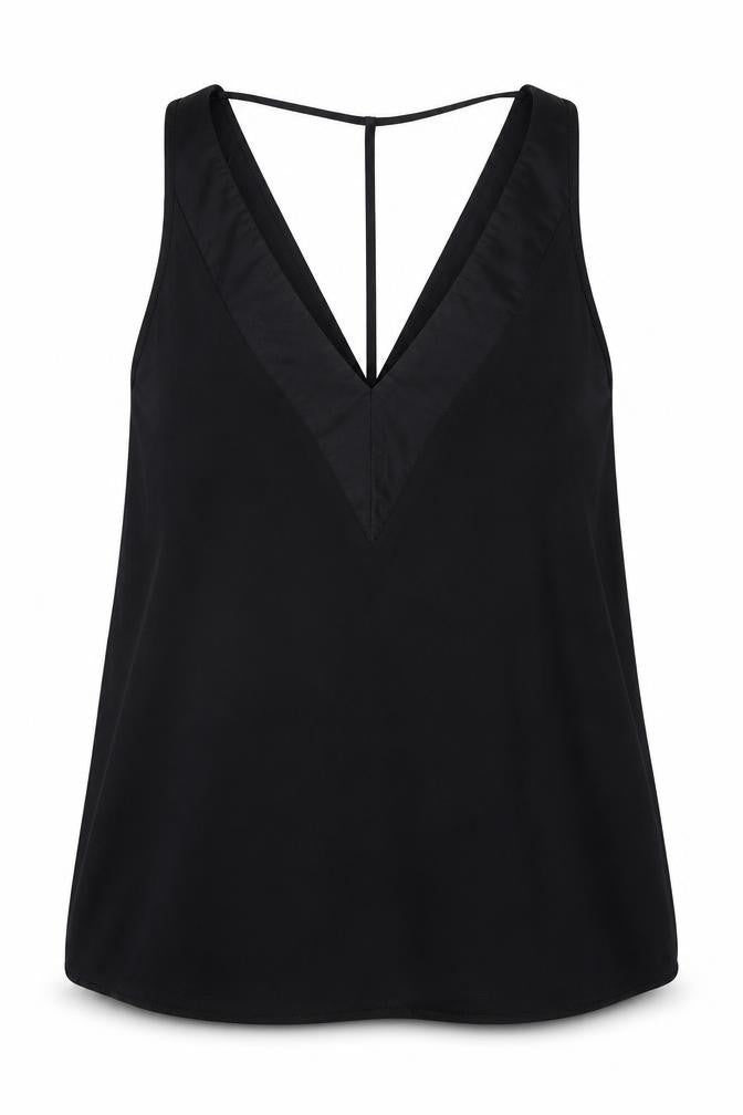 Womens UK Size 8 River Island Black Basic Tank