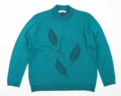 Classic Womens Blue   Pullover Jumper Size L  - Leaf